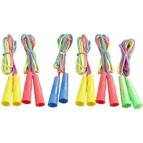 Lot de 6 cordes à sauter arc-en-ciel pour l'éducation physique (1/5)