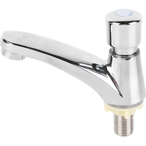 Robinet temporisé, Robinets D'évier Froid Simples à Fermeture Automatique en Cuivre, pour Cuisine Domestique, Salle de Bain, Hôtel (1/5)