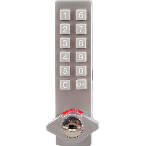Serrure à clavier pour armoire, déverrouillage par clé à code, alliage de zinc, avec accessoire de montage (1/5)