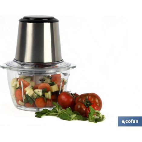 Tritatutto elettrico in acciaio inossidabile con tazza in vetro da 1,2 L 400 W, modello Olvera (1/5)