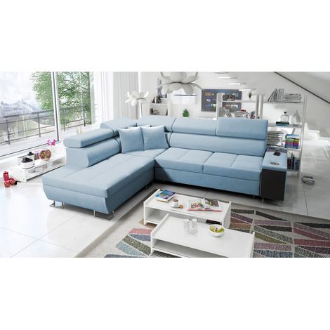 Multifunktionaler Eckschrank MORENA VII, Uttario Velvet Blau Links (1/5)
