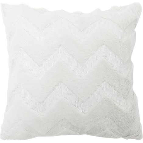 Housse de coussin Blanc en peluche 2pcs 45x45CM (1/4)