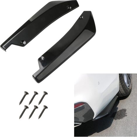 Set mit 2 Heckstoßstangendiffusoren – schwarzes ABS mit Carbonfaser-Optik, universelles Diffusor- und Spoiler-Set, Fahrzeug-Tuning-Außendekoration