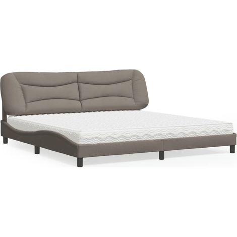 Bett mit Matratze "Hvar" Taupe 200x200 cm Stoff (1/5)