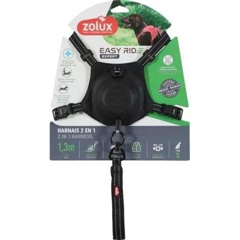 Zolux EasyRide Geschirr und Leine Schwarz Komfortabel