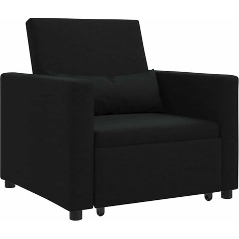 Canapé Lit Simple avec des roues Noir 90 x 165 x 87 cm tissu CFW775129 (1/5)