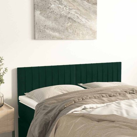 Têtes de lit Vert foncé 144x5x78/88 cm Velours (1/5)
