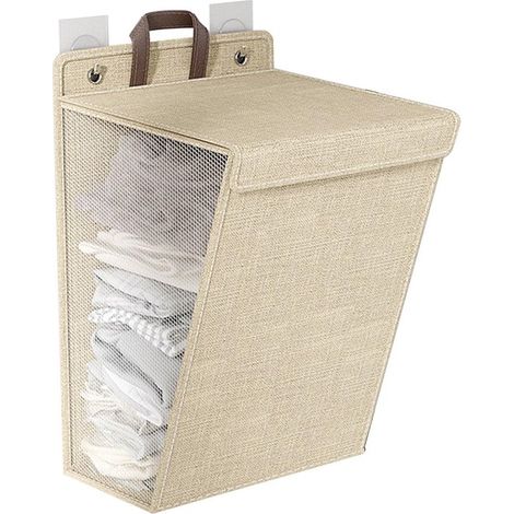 VT Goods,Cesto de ropa plegable de pared,Gran capacidad de 90 L,Solución de almacenamiento multifuncional para zapatos y toallas,Beige (1/5)