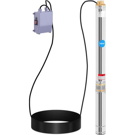 Helloshop26 – Pompe immergée submersible 5 580 l/h – Puissance 1 100 Watts – Hauteur de refoulement 93 m – Inox – IPX8 pour eaux chargées (1/5)