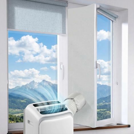 Joint de Fenetre pour Climatiseur Mobile, 400cm Kit Fenetre Climatiseur Mobile pour Divers Tuyaux d'échappement, Résistant et Imperméable Calfeutrage Fenêtres Climatiseurs Facile à Installer (1/5)