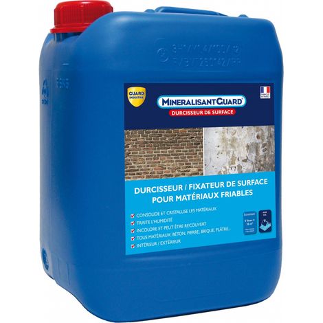 Guard Industrie – Minéralisant durcisseur fixateur de surface pour matériaux friables – Traite l'humidité – Rendement 5L pour 35m² – Incolore intérieur/extérieur (1/4)