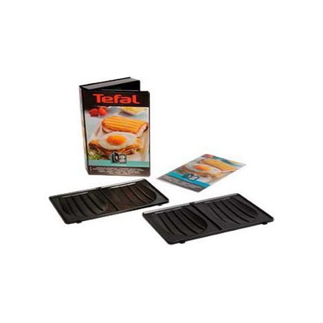 SEB – Plaques croque monsieur par 2 – Compatible TEFAL – Rangement facile – Coffret avec livre de recettes – Pour gaufrier et croque monsieur