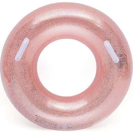 Bouée gonflable, jouet gonflable pour pool party, bouée ronde, canapé de piscine avec poignée, plus épaisse, bouée à paillettes, forme ronde gonflable (1/4)
