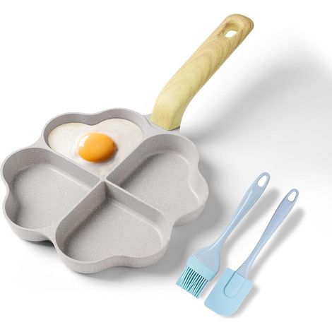 4-Loch Herzform Omelettpfanne Antihaft Induktion Beige (1/5)