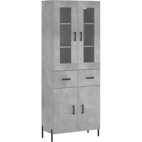 Credenza cassettiera mobile contenitore organizer cucina soggiorno salotto alto 695 x 34 x 180 cm legno ingegnerizzato grigio 020034694