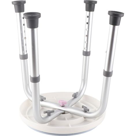 Siège de douche rotatif réglable en alliage d'aluminium 360°, tabouret de bain rond pivotant, assise de sécurité antidérapante (1/5)