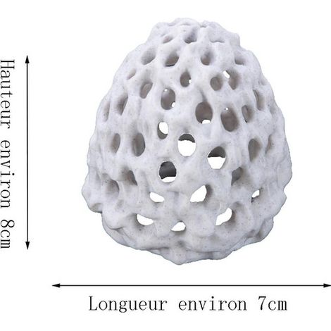 Décoration d'aquarium en céramique blanche Grotte de cachette pour petits poissons crevettes et betta Ornement pour aquarium avec ventouse (1/5)