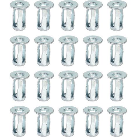 Tuercas de expansión tipo pétalo M4-20 piezas, Tuercas remachables de acero al carbono con forma de pétalo, Tuercas enchufables (1/5)