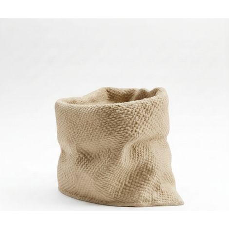 Vaso per piante moderno color beige, in stile sacco di iuta.