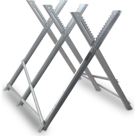 Bituxx Sägebock Arbeitsbock Holzsägebock Holzschneidebock mit Stammhalter Haltezacken Klappbock klappbar Brennholz bis Ø26 cm max.150kg 80x82x82 cm (1/5)