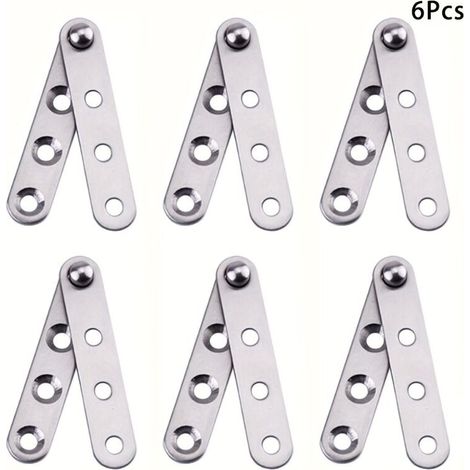6er-Set 360°-Drehscharniere aus Edelstahl – für Schranktüren, Schubladen und Fenster, modernes Design und glatte Metalloberfläche