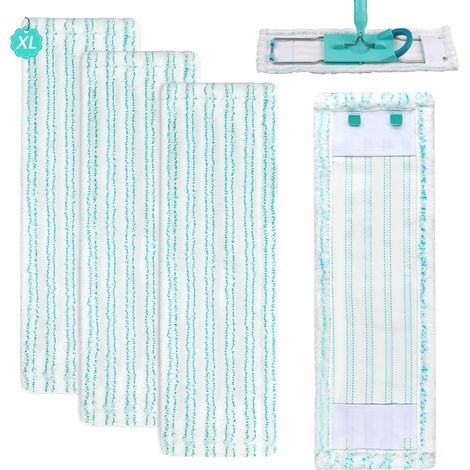 Lot de 4 Housses Serpillère Leifheit Profi XL Micro Duo 48×16 cm – Microfibre pour Carrelage et Sol Stratifié (1/5)