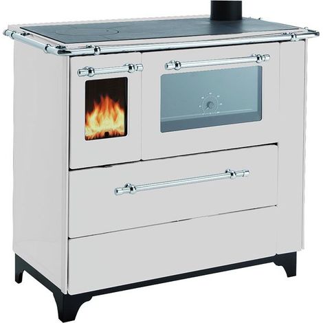 Palazzetti Lelio, Cucina a Legna Betty 4,5, 100x65x85h cm, Bianco (1/4)
