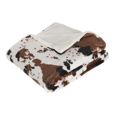 MORBIDA COPERTA Mucca 130x160 cm CON APPLICAZIONI A FORMA DI MUCCA elegante (1/3)