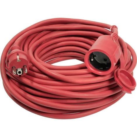 Rallonge électrique Caoutchouc 10m H05RRF 3G1,5, Rouge, IP44 Extérieur (Import Allemagne) (1/5)
