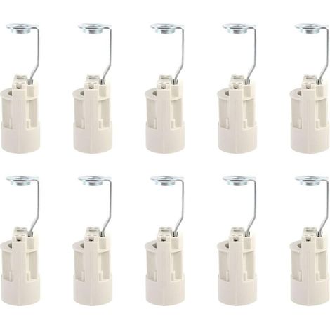 E14-Glühbirnenfassung, verstellbare E14-Lampenfassungen, E14-Bajonett-Sockeladapter, 10 Stück (Weiß) (1/4)