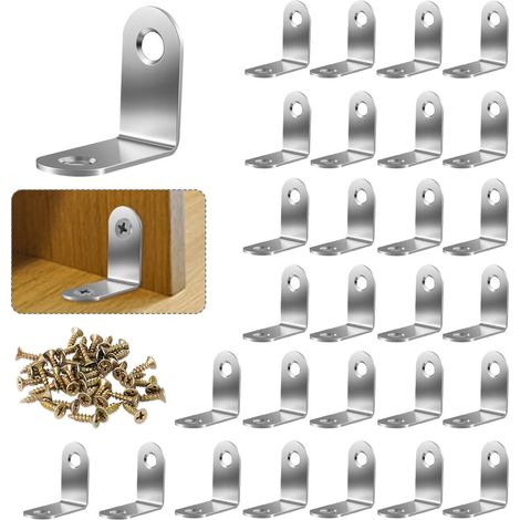 Équerre Métal, 28 Pièces 3030mm Équerre D'angle en Acier Inoxydable, Equerre de Fixation 90 degrés Inox Avec 56 vis Petite Equerre Métallique pour la Fixation et la Réparation de Meubles (1/5)