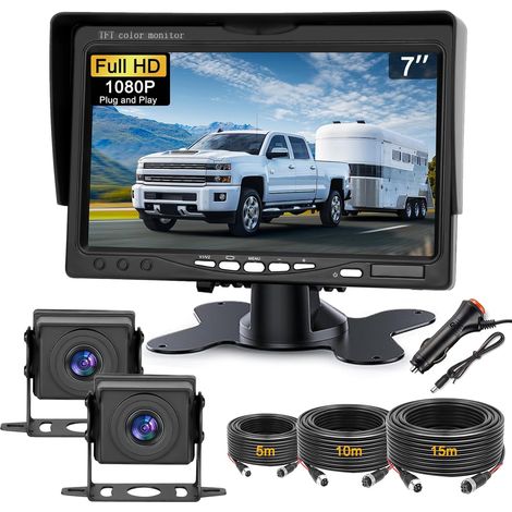 Double Caméra de Recul avec écran Moniteur LCD 7 Pouces (1/5)