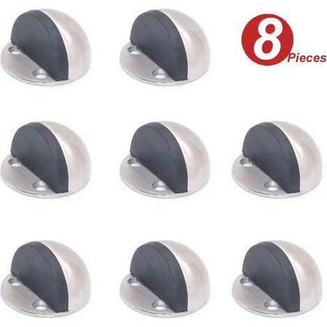 AIDUCHO Lot De 8 Butées De Porte À Fixer Au Sol, En Acier Inoxydable 304, En Caoutchouc, Finition Brossée Très Résistante (1/5)