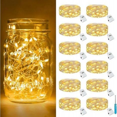 12pcs Mini Guirlande LED à Pile - Petite Guirlande Lumineuse Led Interieur Décoration - 2M, 20LED, 3 ACCESSOIRES POUR PULVERISATEUR (1/3)