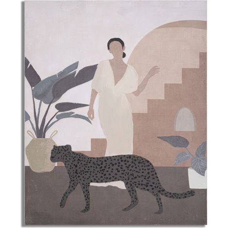Dipinto su Tela Lady Animals 80x3,7x100 cm in Legno e Tessuto (1/5)