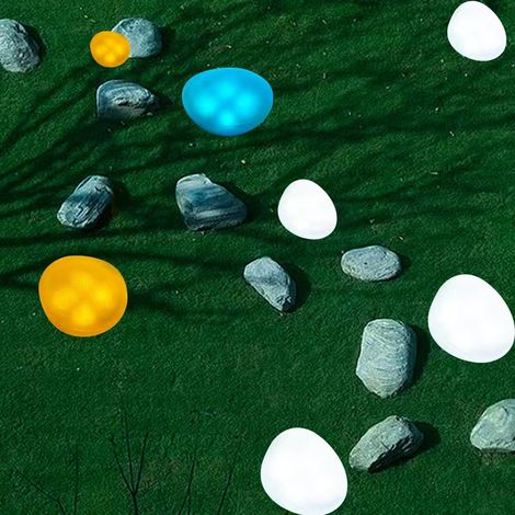 Lampes solaires de jardin extérieures éclairage décoratif avec pierres paysagères pour pelouse décoration extérieure indice IP65 lumière colorée (1/5)