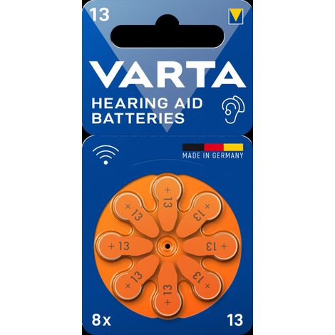 Blister 8 piles auditives 1,4V Varta (V13AT) (1/2)