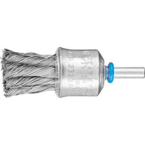 PFERD TOOLS Pinselbürste mit Kunststoffschutz gezopft PBG Ø23 mm Schaft-Ø6 mm Edelstahl-Draht-Ø0,35 10 Stk