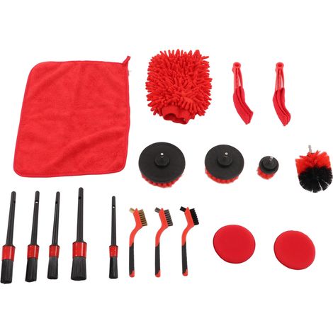 Kit de nettoyage automobile 18 pièces, ensemble de brosses pratiques pour le detailing extérieur et intérieur. (1/5)