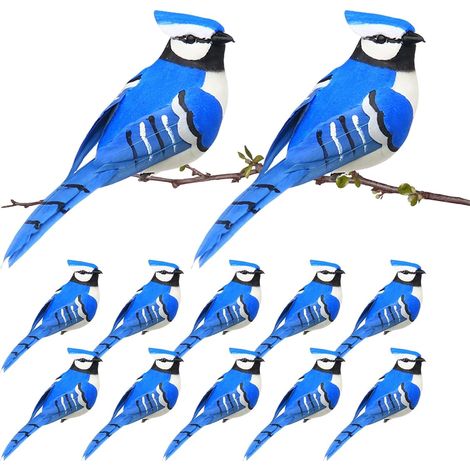 artificiels pour travaux manuels Lot de 12 faux oiseaux (1/5)