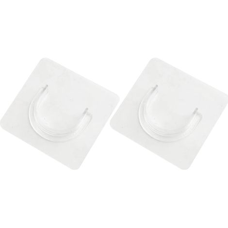 2 Supports pour Rideaux sans Percage, Fixation Adhésive Murale Transparente, Porte-Rideau de Douche et Salon (1/3)