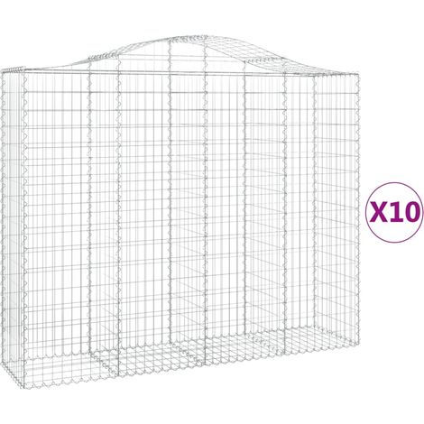Maison Exclusive - Gabionen mit Hochbogen 10Stk. 200x50x160/180cm