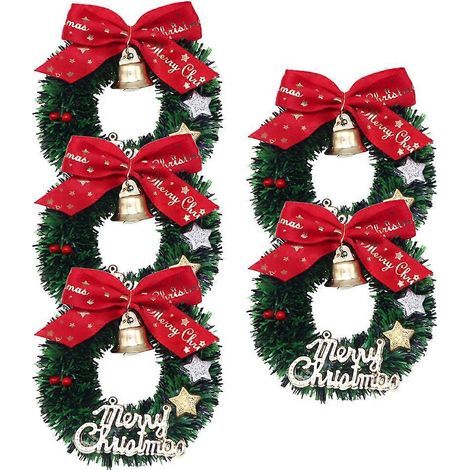 Mini-Weihnachtskranz, Hängedekoration für den Weihnachtsbaum, 10 Stück (1/5)