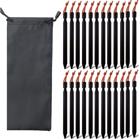 Kit de estacas de aleación de aluminio para tienda de campaña, cuerda reflectante, bolsa de transporte, para camping y playa. (1/5)