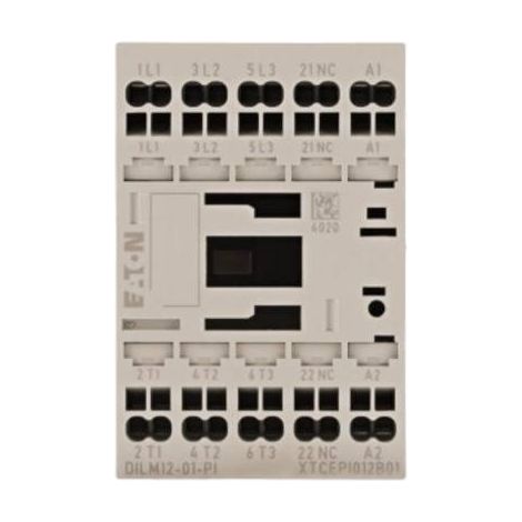 Contactor de potencia DILM12-01(24VDC)-PI dilm 3P 380 V 400 V 5,5 kW 1R 24 V CC Push-In 199248