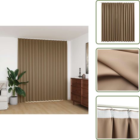Rideau occultant avec crochets Taupe 290x245 cm - Rideau Occultant - Rideau Taupe - Rideau Salon - Rideau Chambre - Décoration Intérieure