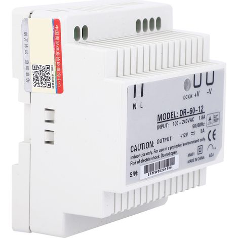 Hochpräzisionsnetzteil DR-60-12, einzelner PWM-Ausgang, DIN-Schiene, 60 W, 100–240 V (1/5)