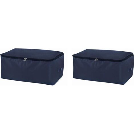 PA 2-teilige Aufbewahrungstasche, Aufbewahrungstasche für saisonale Kleidung, Steppdecke, Bettwäsche, Umzugstasche, weich und robust, wasserdicht, feuchtigkeitsbeständig, staubdicht (60 x 50 x 25 (1/3)