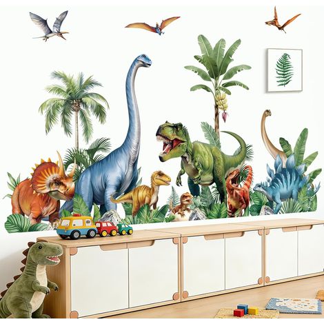 Stickers Muraux Dinosaure Enfant XXL Autocollants Muraux Plantes (1/5)