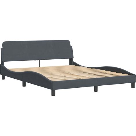 Estructura de cama Dover terciopelo gris oscuro 160x200cm vidaXL (1/4)